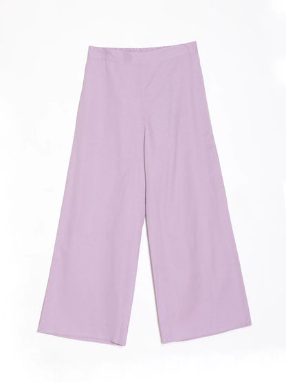 Lavender Linen Wide Leg Pants