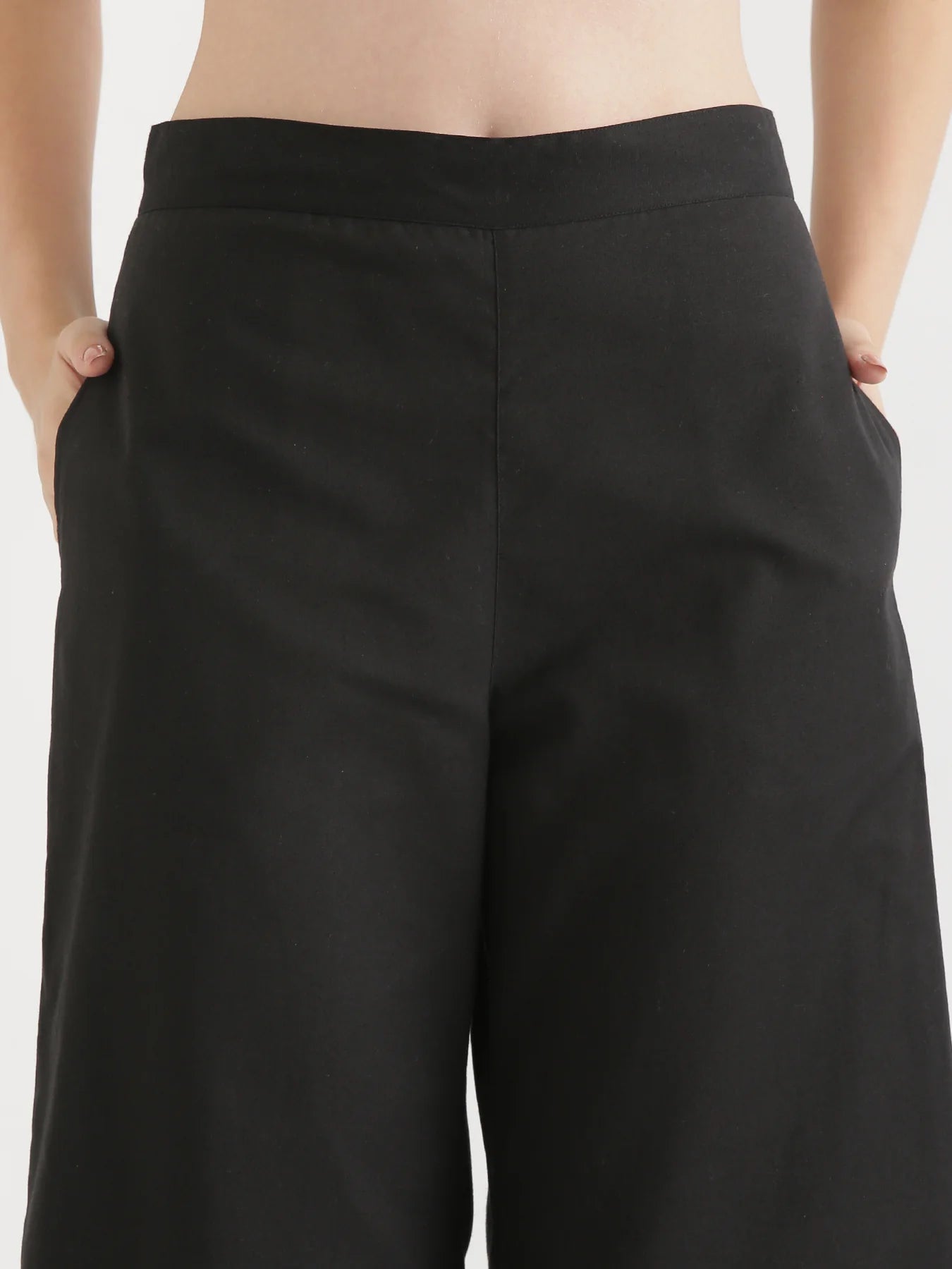 Black Linen Wide Leg Pants