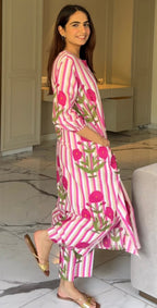 La Rose Hand Block Printed Coord Set
