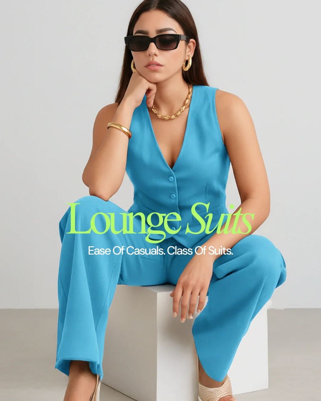 Thea Linen Vest Coat & Trouser Set - Reef