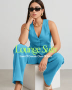 Thea Linen Vest Coat & Trouser Set - Reef
