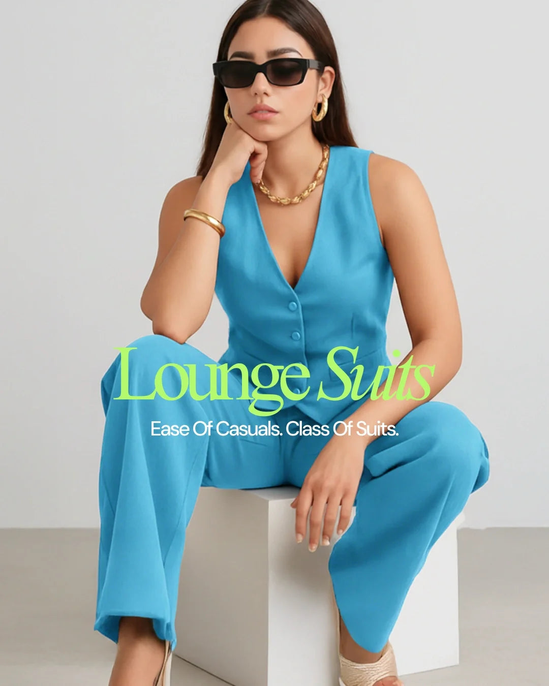Thea Linen Vest Coat & Trouser Set - Reef