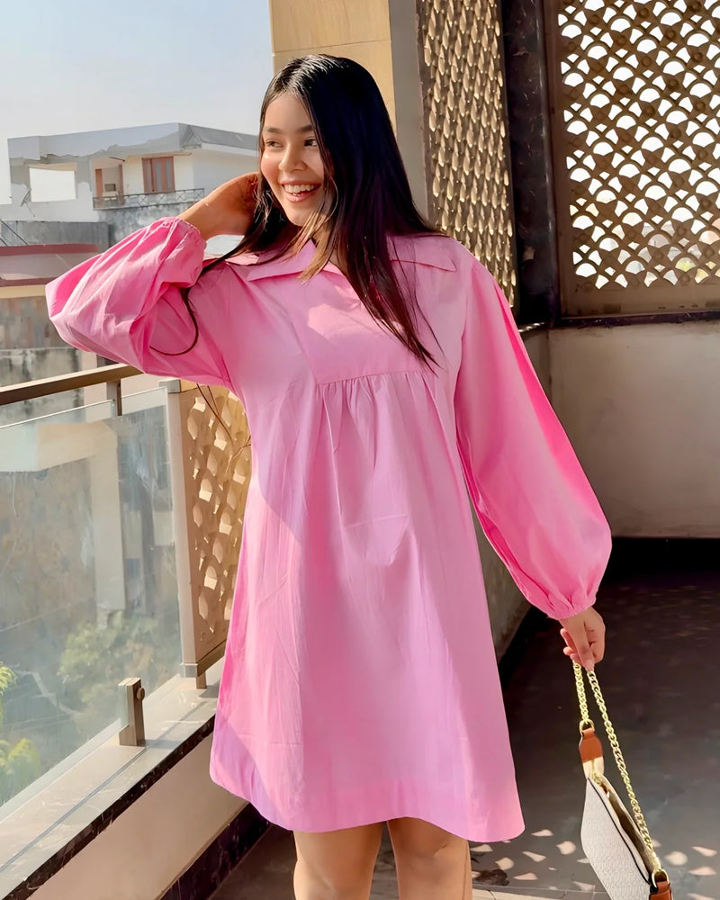 Baby Pink Poplin Dress