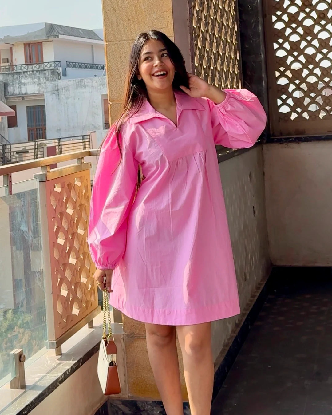 Baby Pink Poplin Dress