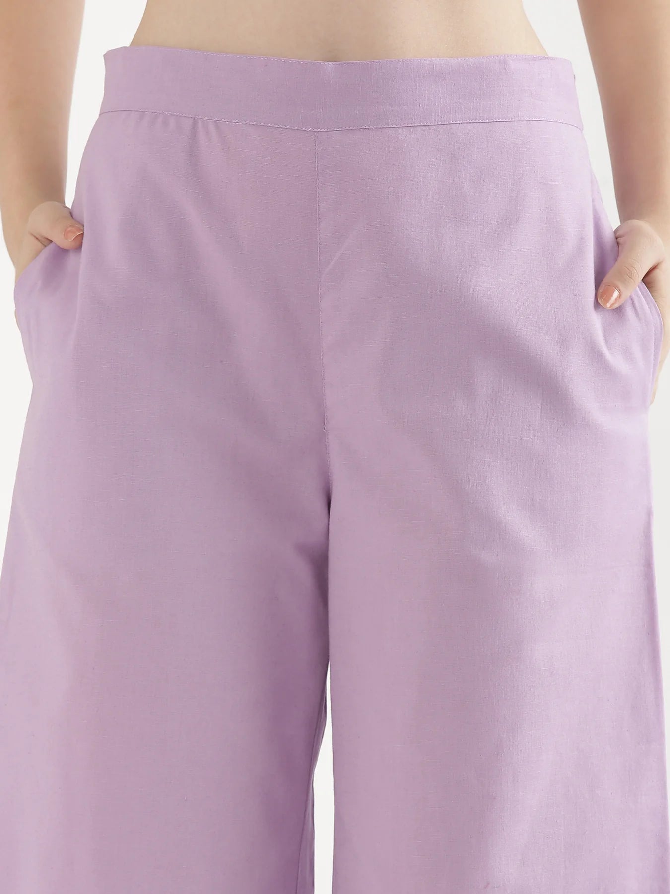 Lavender Linen Wide Leg Pants