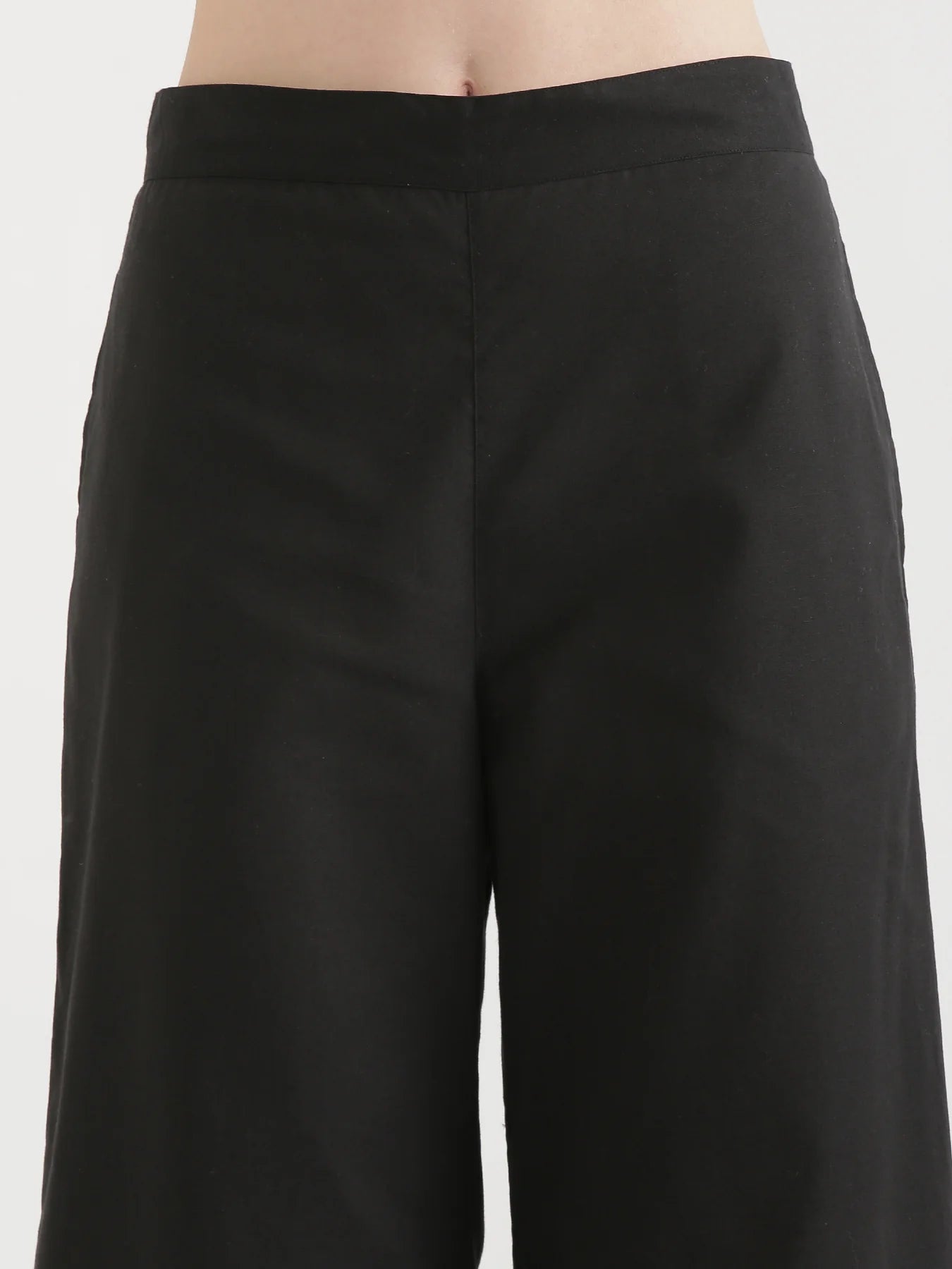 Black Linen Wide Leg Pants