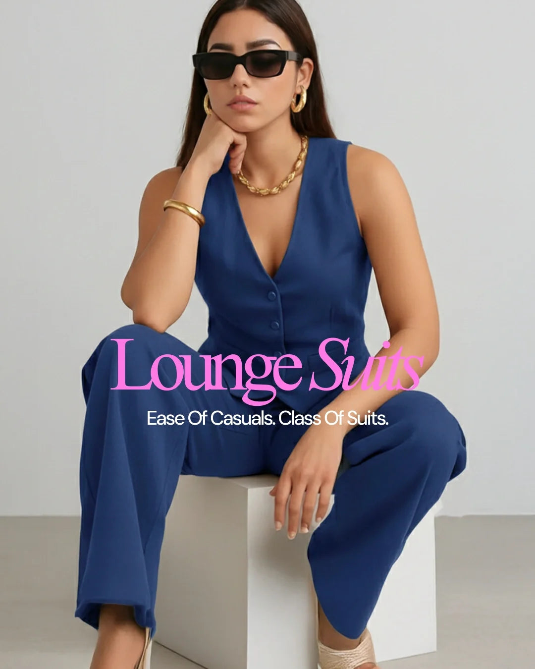 Thea Linen Vest Coat & Trouser Set - Lagoon