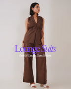 Kaia Linen Cinched Blazer Set - Truffle