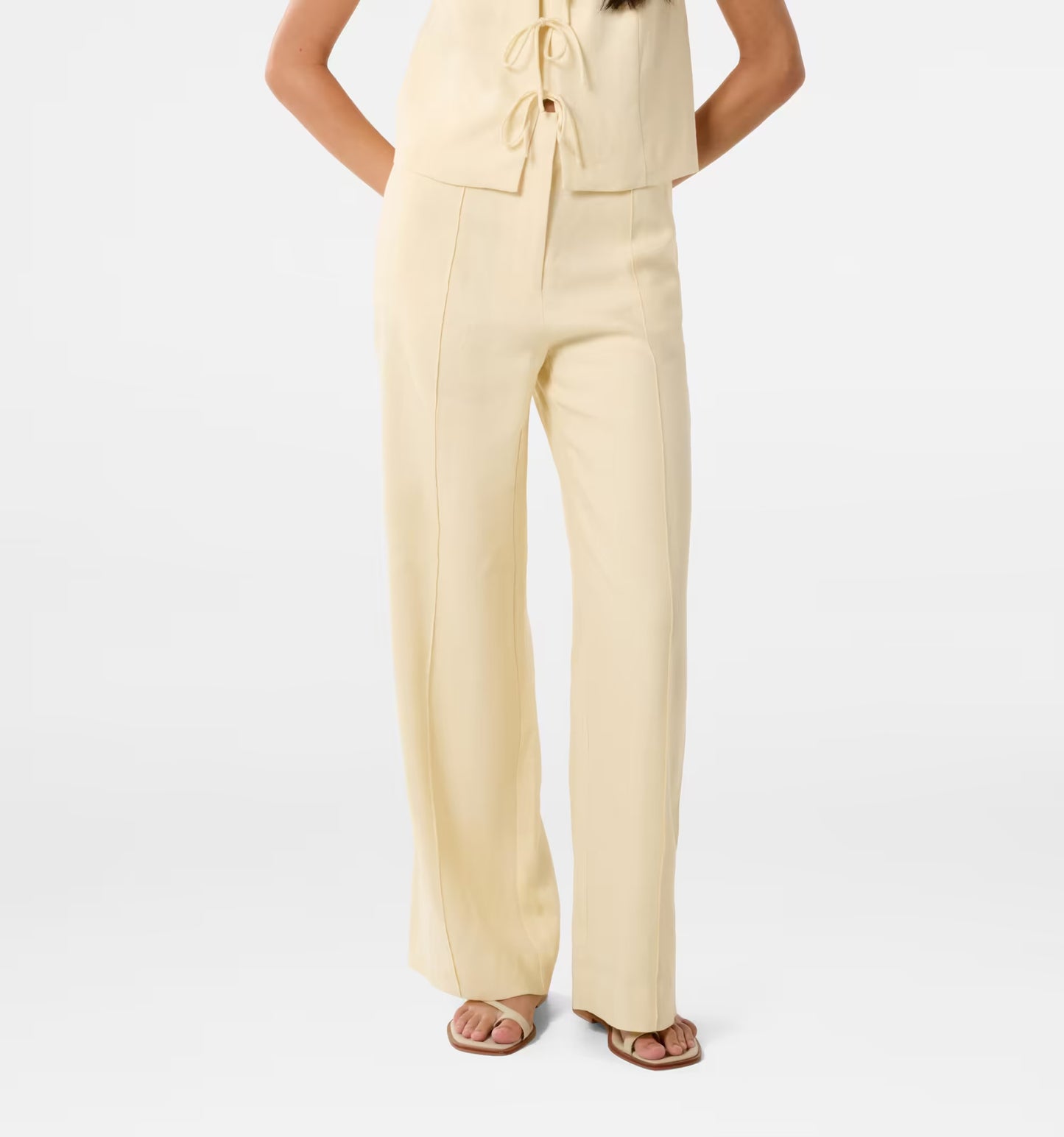 Butter Yellow High Rise Linen Pants
