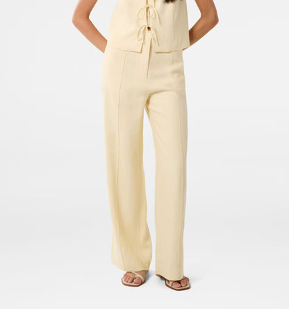 Butter Yellow High Rise Linen Pants