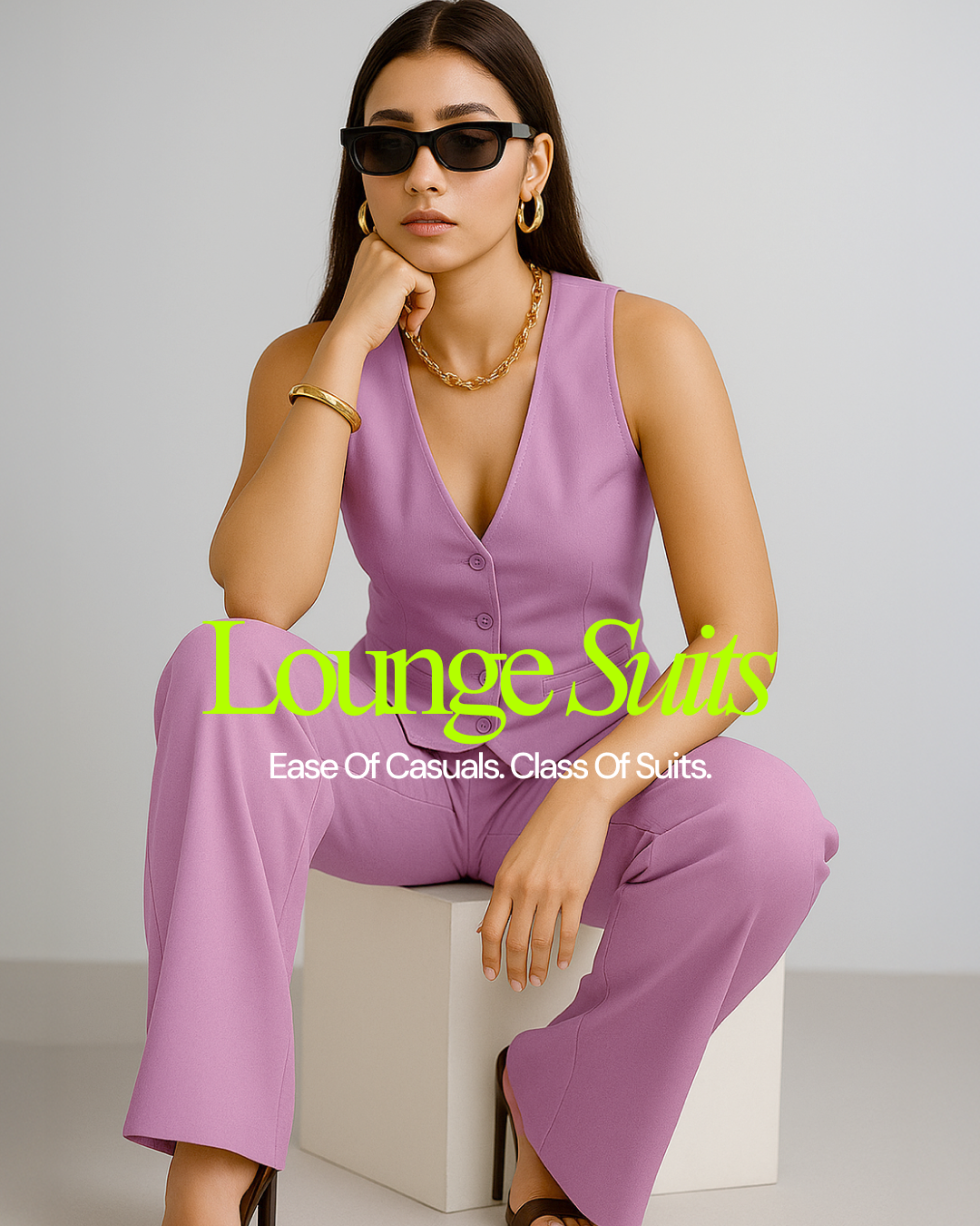 Thea Linen Vest Coat & Trouser Set - Rosé