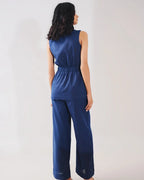 Kaia Linen Cinched Blazer Set - Twilight