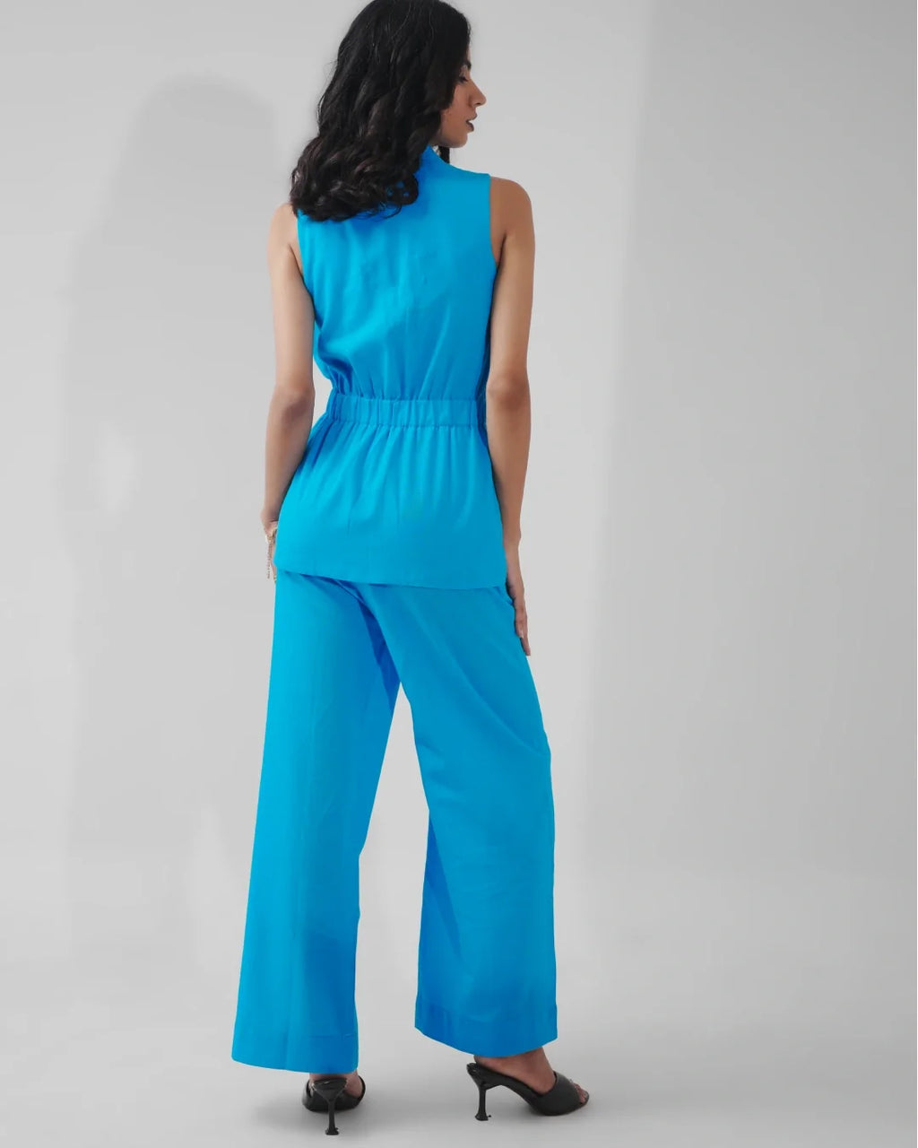 Kaia Linen Cinched Blazer Set - Sea Mint