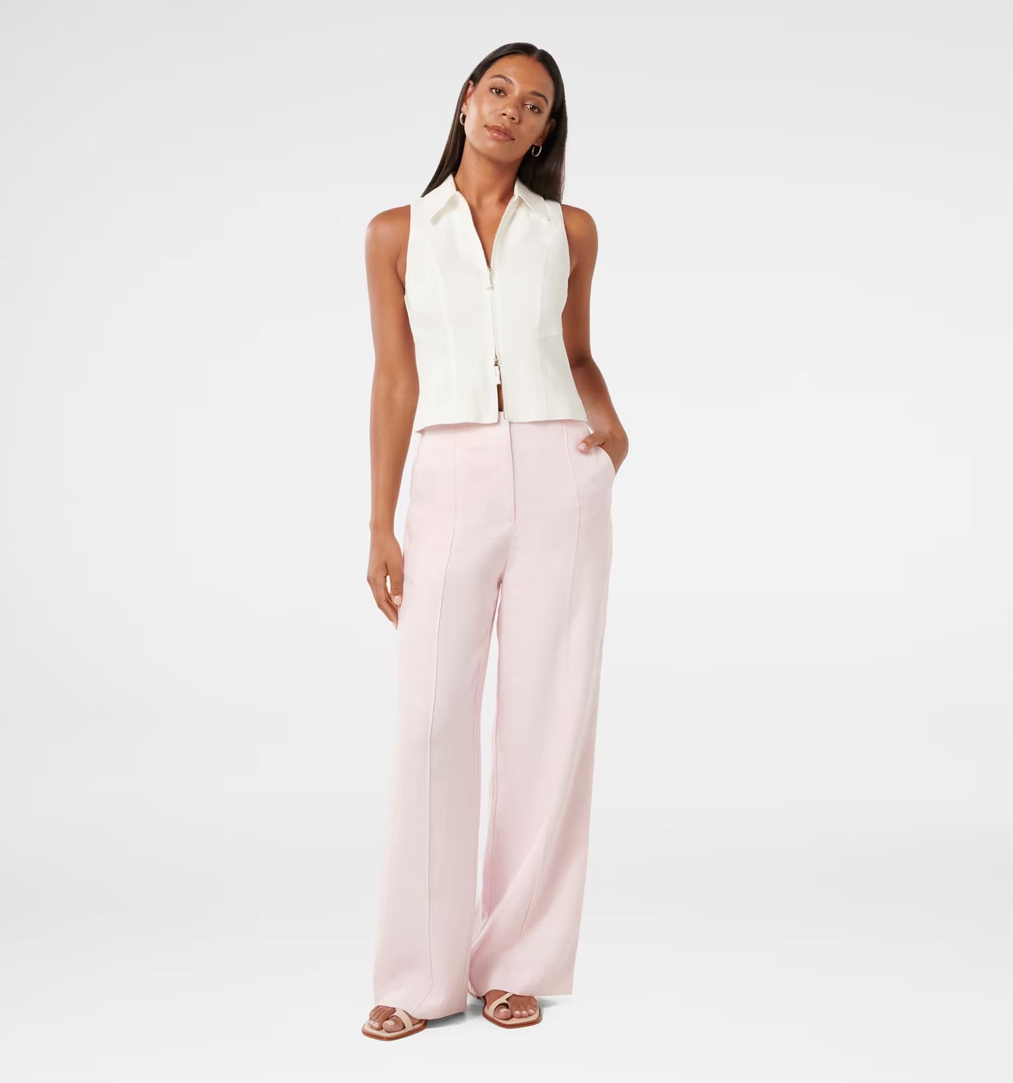 Baby Pink Linen Pants