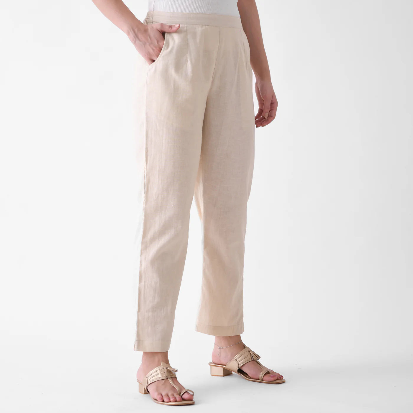 Greige Linen Pants