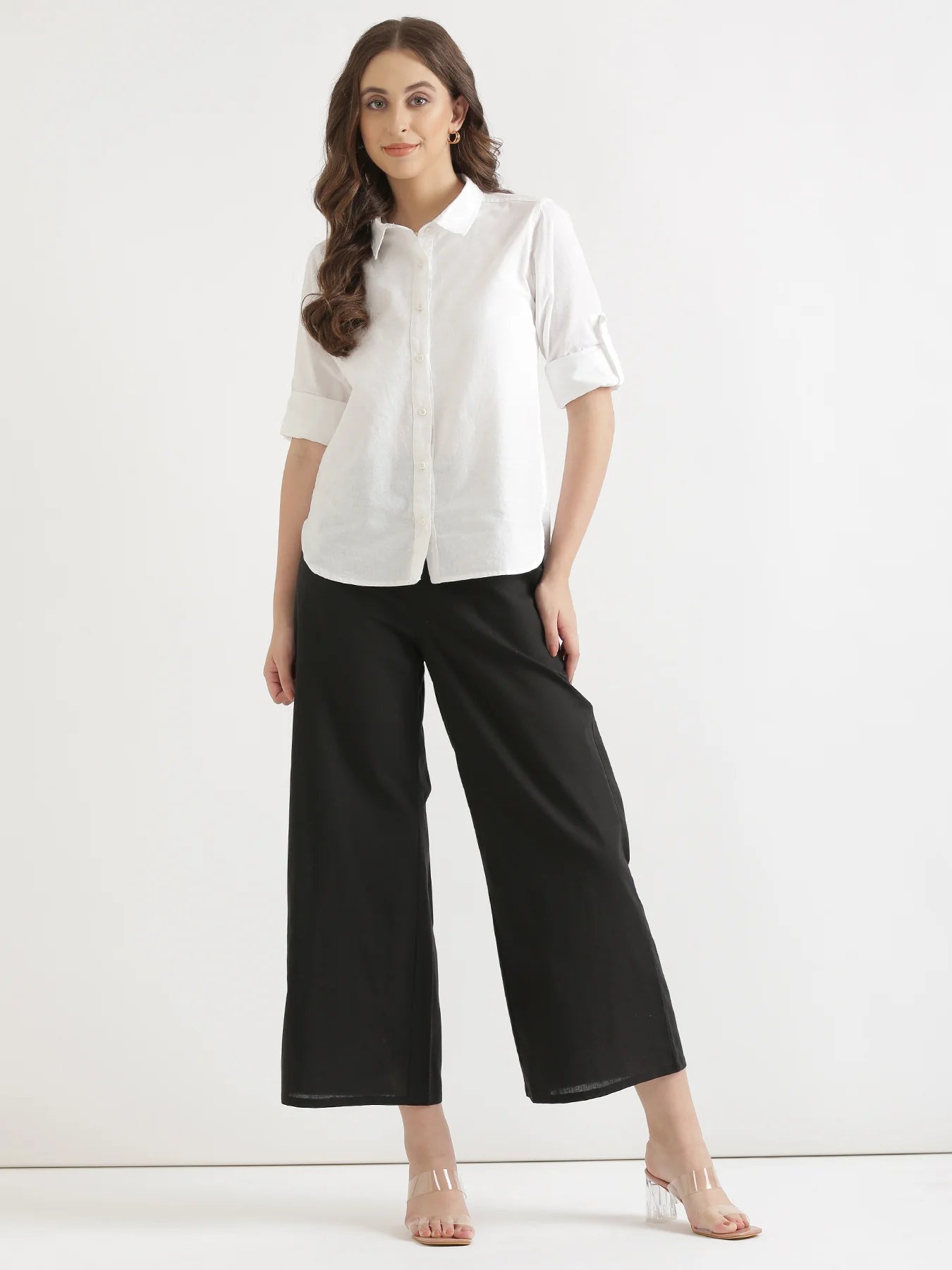 Black Linen Wide Leg Pants