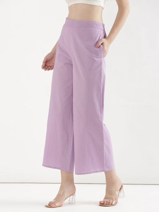 Lavender Linen Wide Leg Pants