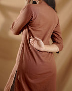 Azara Co-Linen Kurta Set - Chestnut