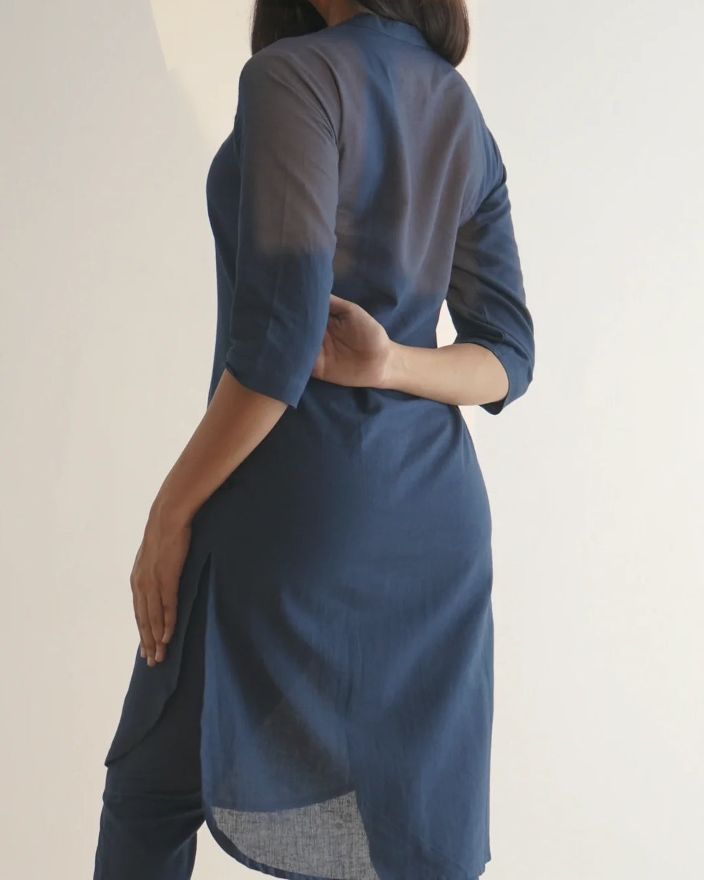 Azara Co-Linen Kurta Set - Midnight Blue