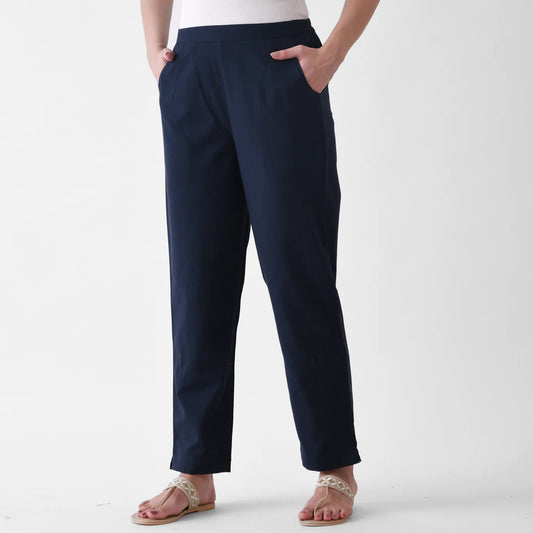 Navy Blue Linen Pants