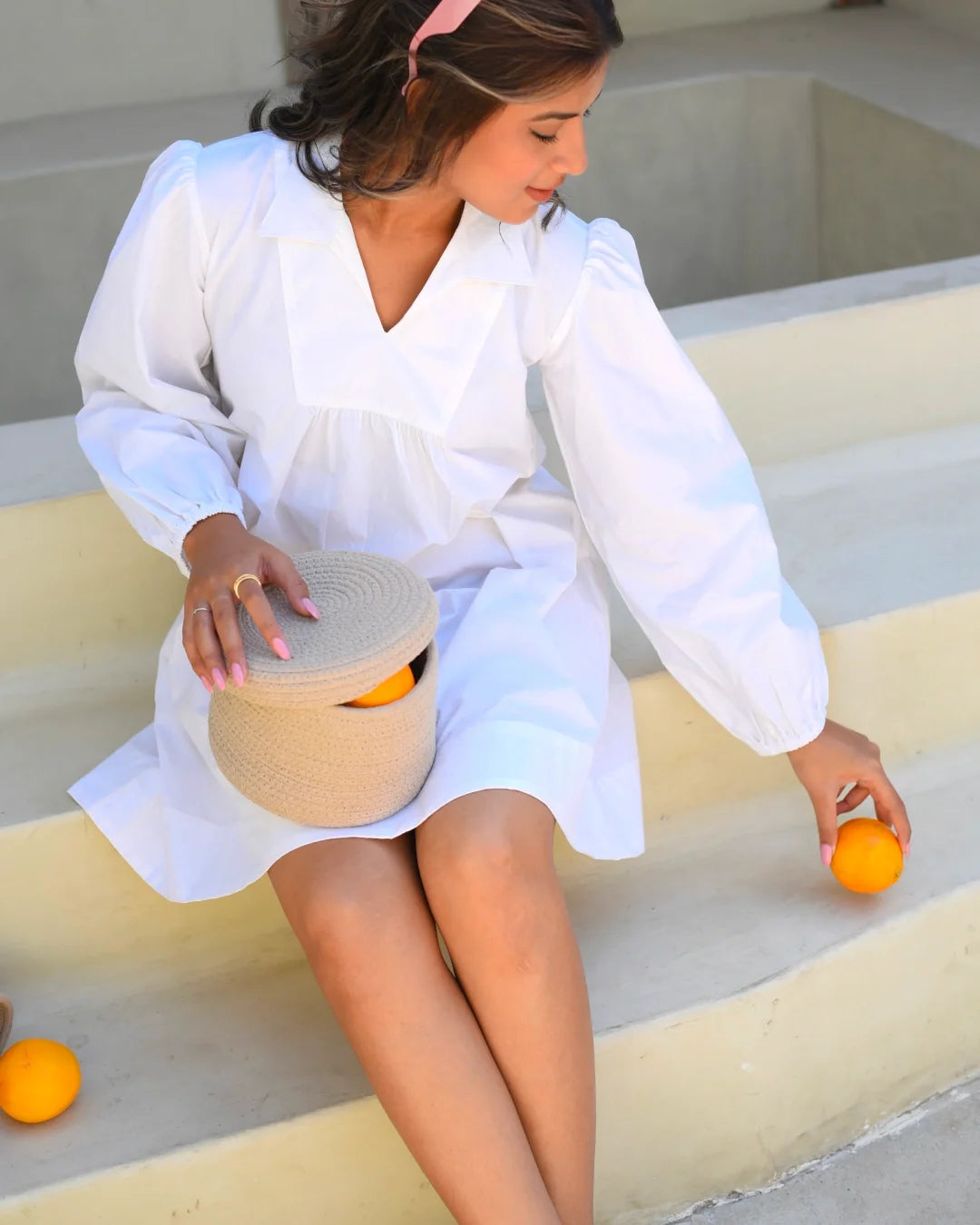 Vanilla White Poplin Dress