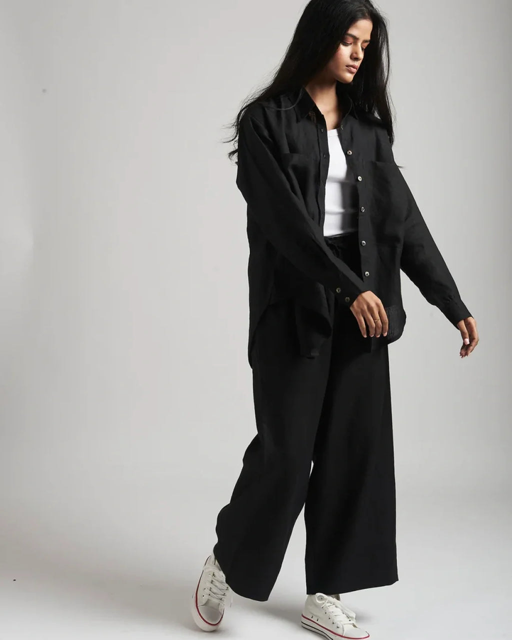 Black Co-Linen Coord Set - NH