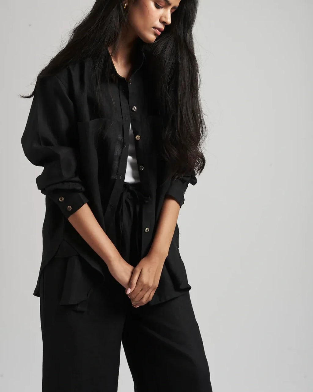 Black Co-Linen Coord Set - NH