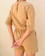 Brown Striped Jumpsuit