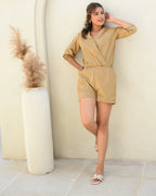Brown Striped Jumpsuit