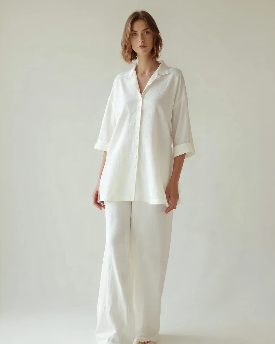 White Co-Linen Coord Set
