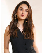Aditi Hydari Muse Black Cotton Vest Coat & Pant Set