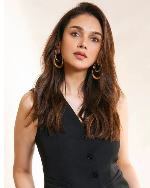 Aditi Hydari Muse Black Cotton Vest Coat & Pant Set