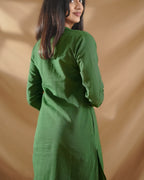 Azara Co-Linen Kurta Set - Fern