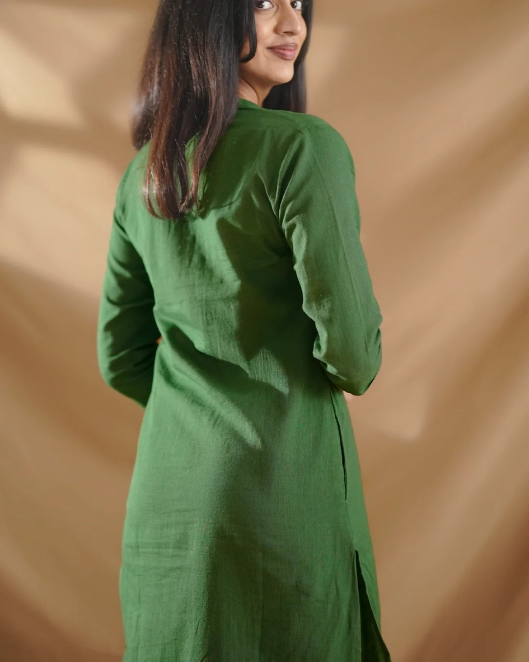 Azara Co-Linen Kurta Set - Fern