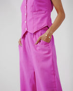 Thea Linen Vest Coat & Trouser Set - Sorbet