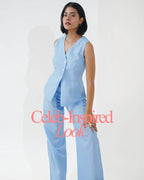 Soho Linen Button-Front Vest & Pant Set - Aureen