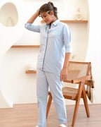 Powder Blue Linen Coord Set