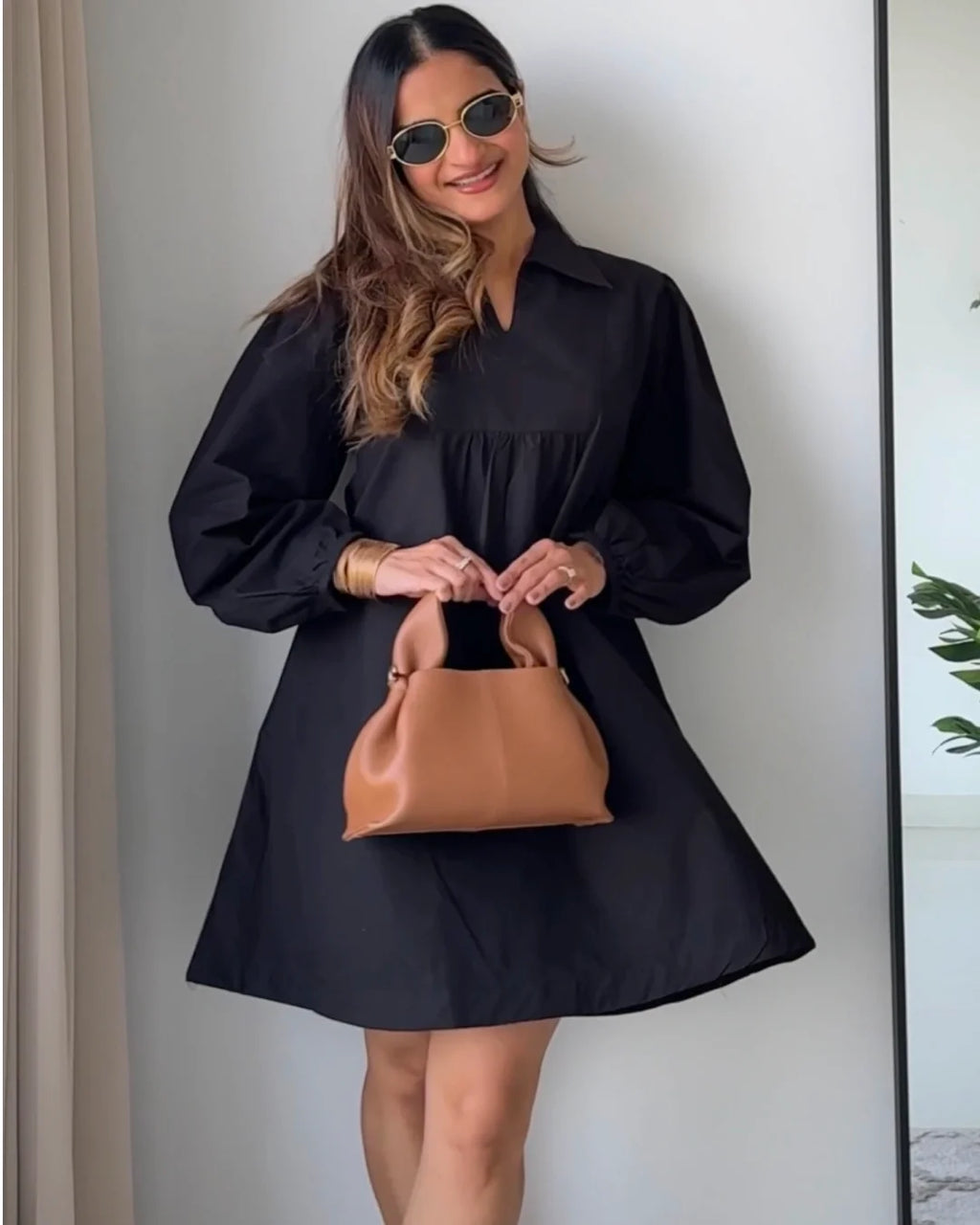 Timeless Black Poplin Dress