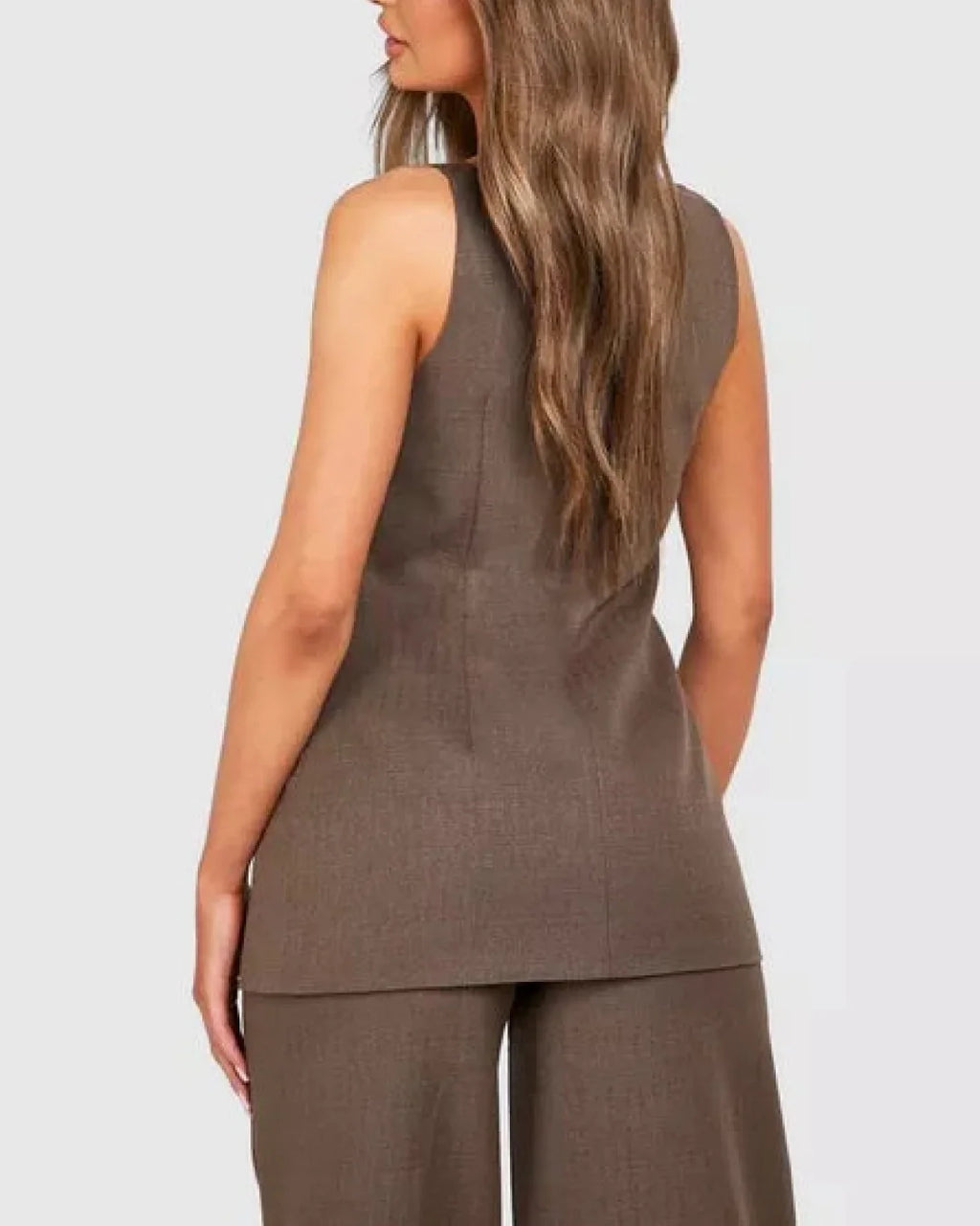 Brown Co-Linen Front Waistcoat & Trousers