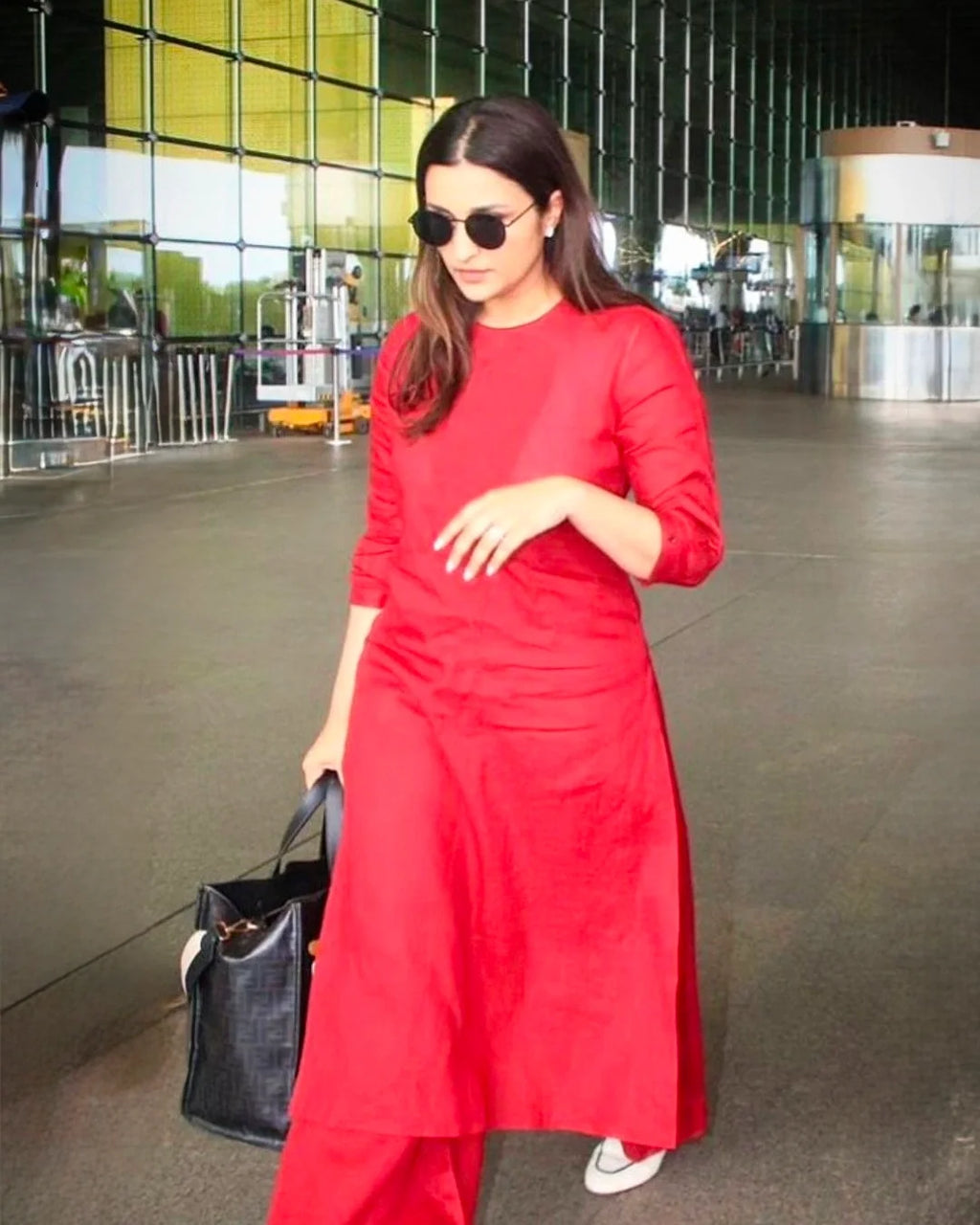 Reddish Maroon Co-Linen Kurta Set