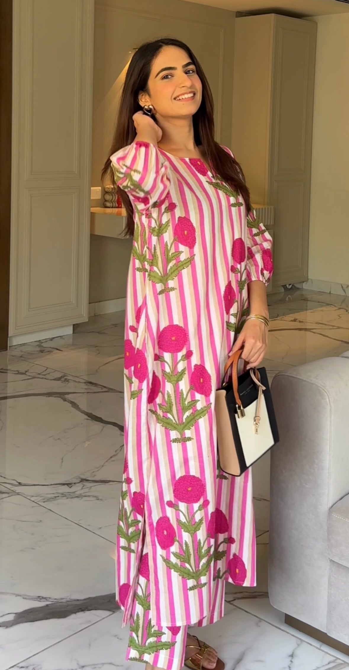 La Rose Hand Block Printed Coord Set