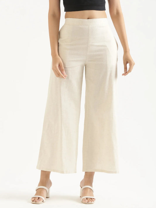 Greige Linen Wide Leg Pants