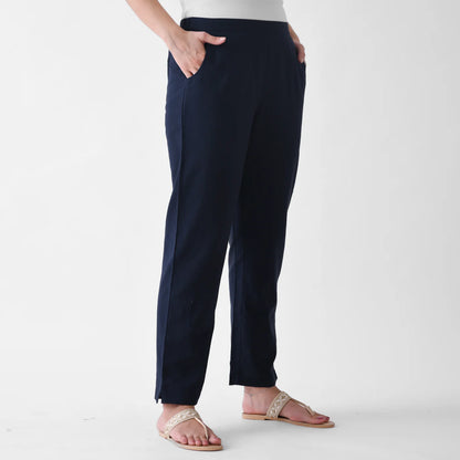 Navy Blue Linen Pants