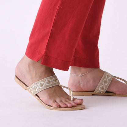 Cherry Red Linen Pants