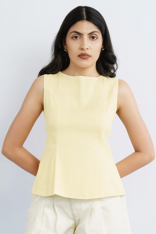 Lemon Bow Tie Top