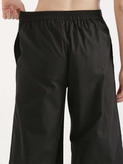 Black Linen Wide Leg Pants