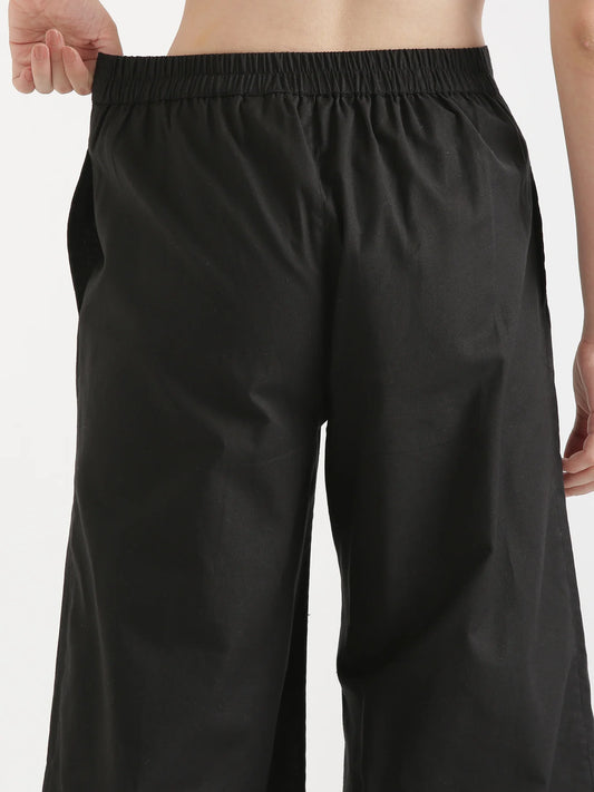 Black Linen Wide Leg Pants
