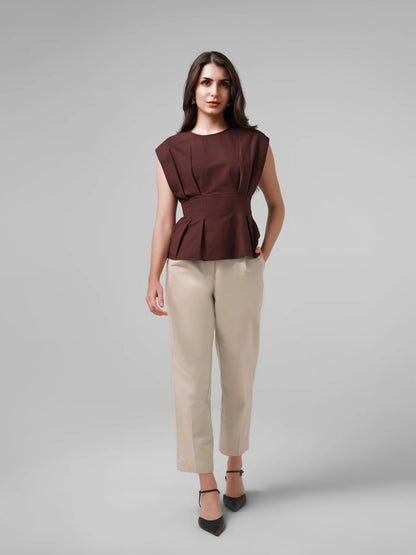 Burgandy Pleated Top