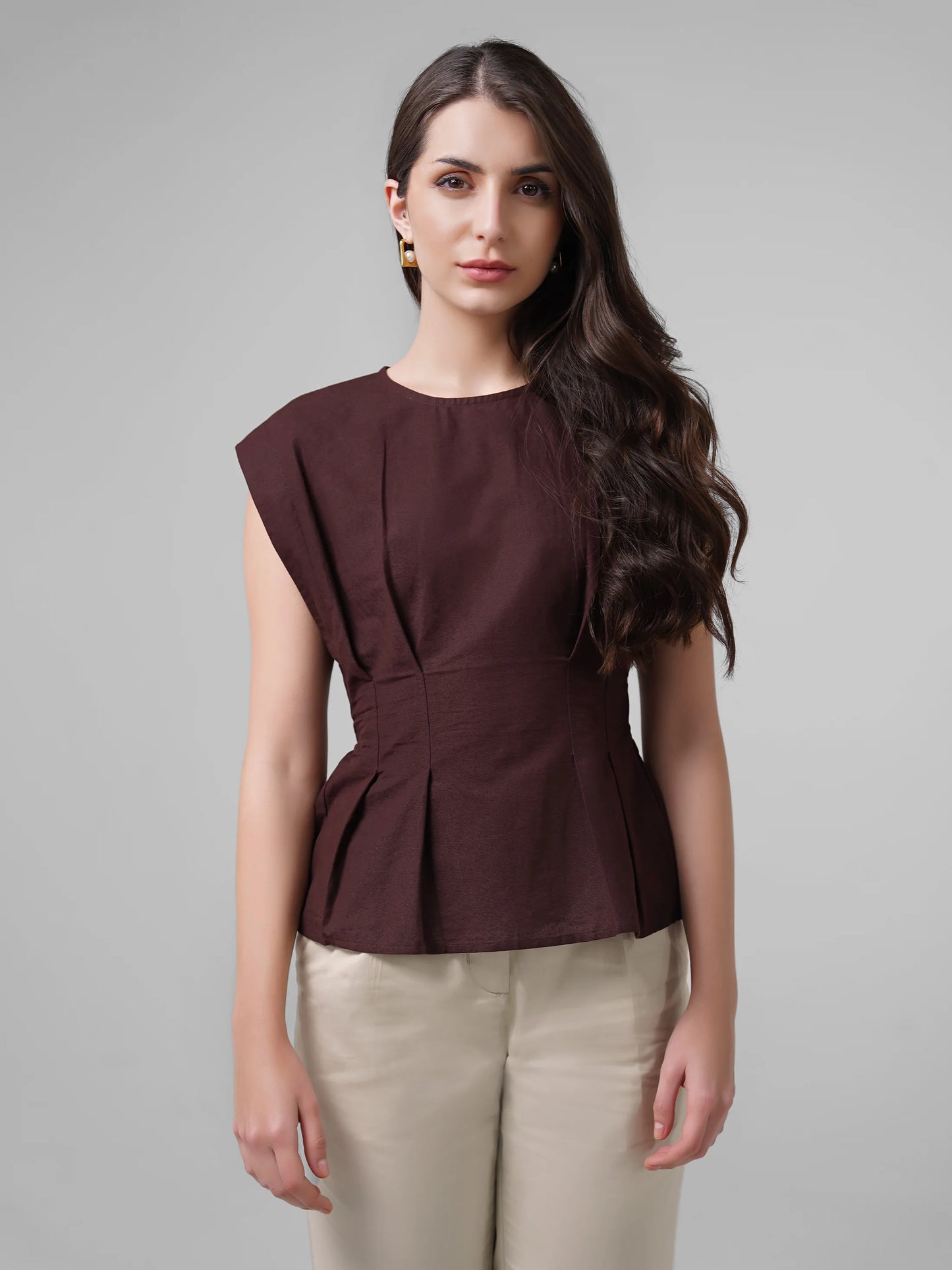 Burgandy Pleated Top