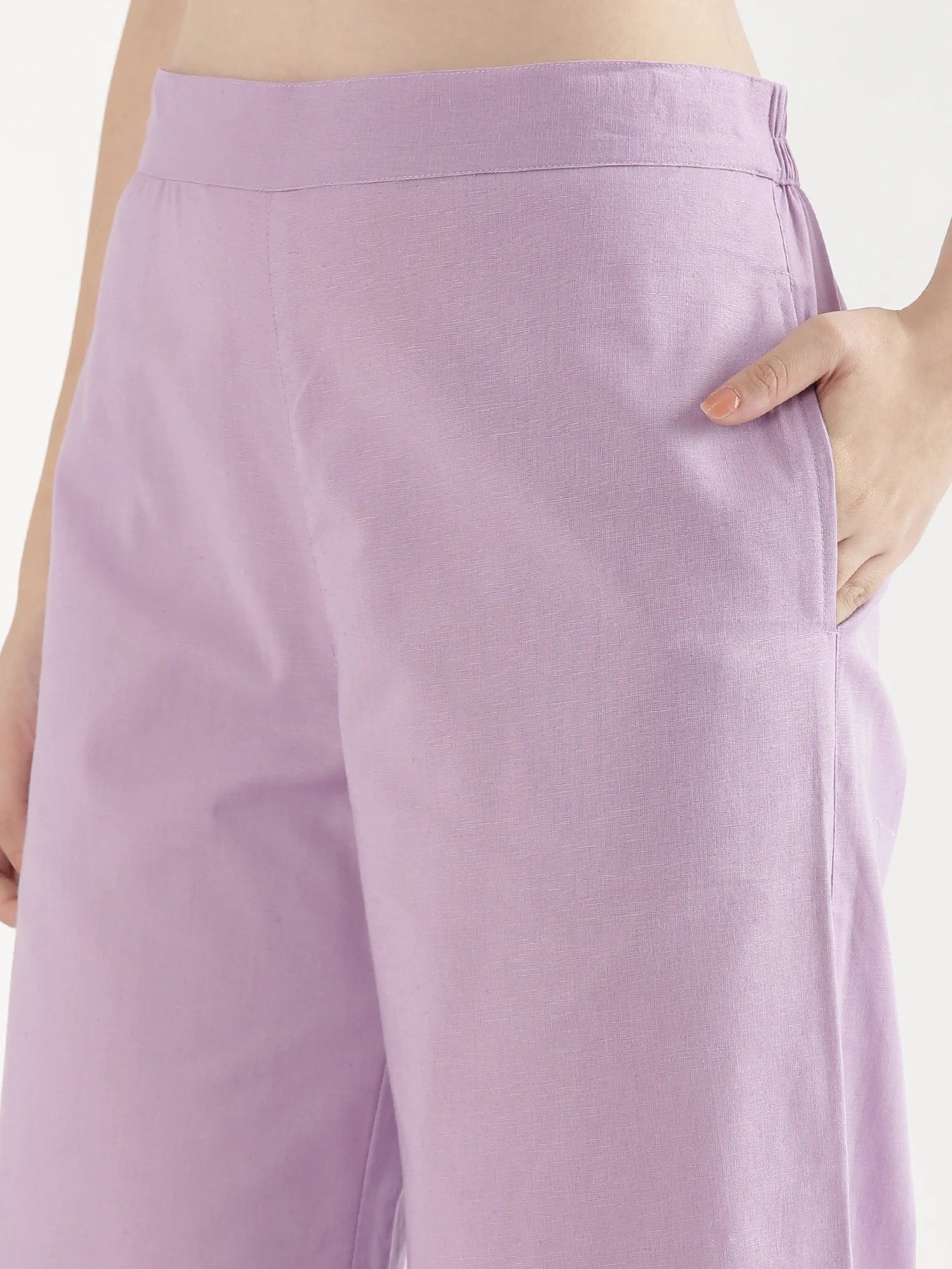 Lavender Linen Wide Leg Pants